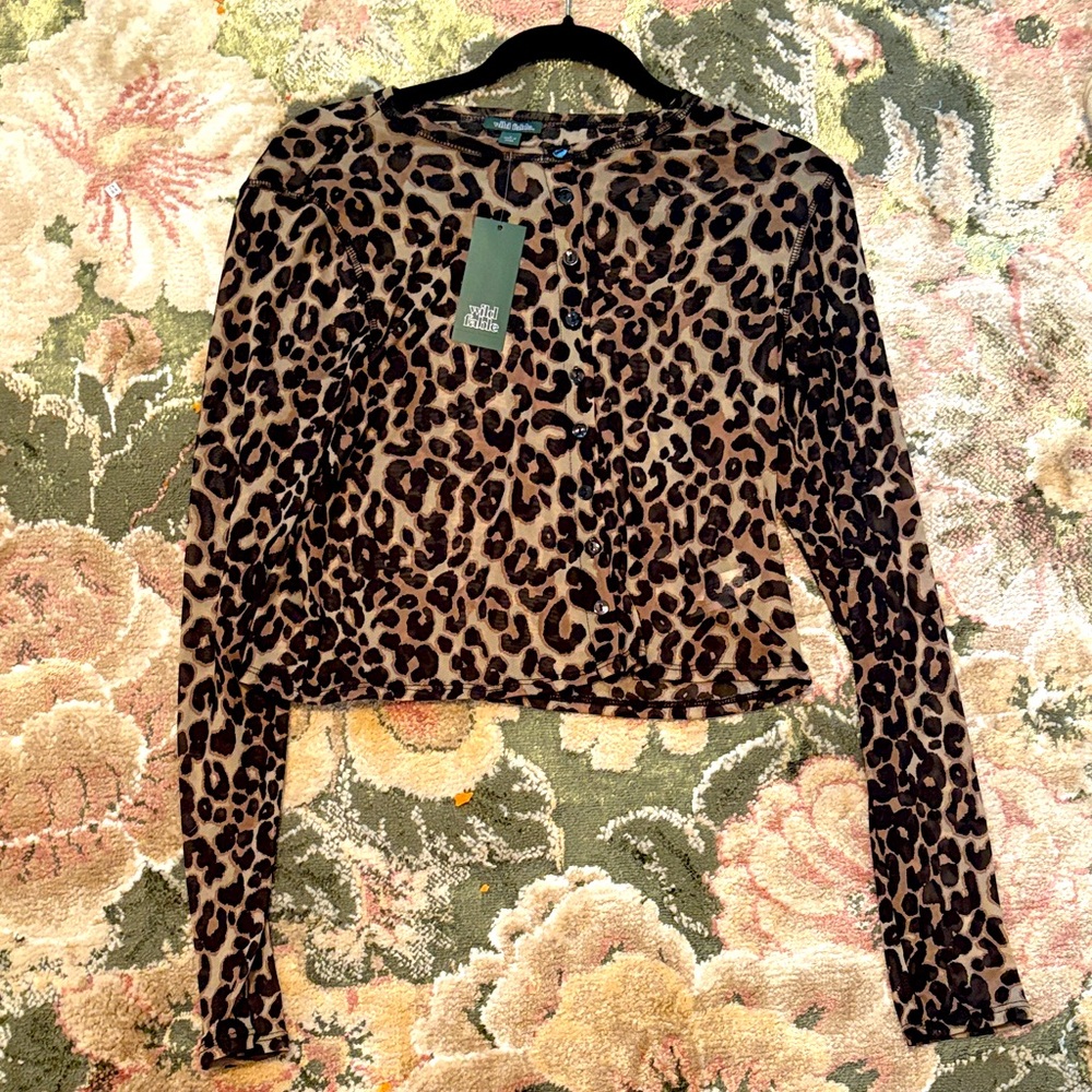Wild Fable Leopard Print Button-Up Blouse